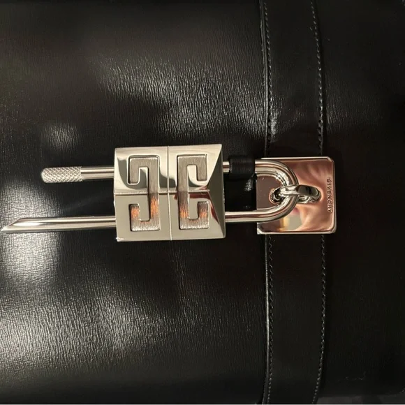 Black Tall Boots with Silver Lock Detail - Picture 10 of 11